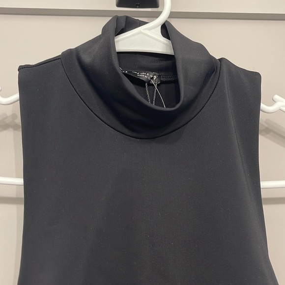 NWT Zara Ruched Stretchy Black Top Small - Picture 5 of 7